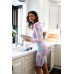 Multicolor Tie-dye Velvet Cropped Long Sleeve Top & Bike Shorts Set