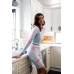 Multicolor Tie-dye Velvet Cropped Long Sleeve Top & Bike Shorts Set