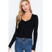 Shirring Sweatheart Neck Sweater