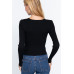 Shirring Sweatheart Neck Sweater