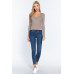 Shirring Sweatheart Neck Sweater