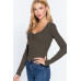 Shirring Sweatheart Neck Sweater