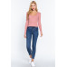 Shirring Sweatheart Neck Sweater