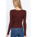 Shirring Sweatheart Neck Sweater