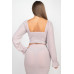 Sparkling Long Sleeves Ruching Back & Skirts Set
