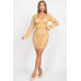Sparkling Long Sleeves Ruching Back & Skirts Set