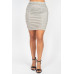 Sparkling Long Sleeves Ruching Back & Skirts Set