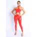 Star Point Sheer Mesh Mix Jumpsuit