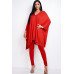 Solid Heavy Rayon Spandex Cape Top And And Leggings 2 Piece Set