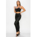 Embossed Snake Print Top And Leggings Set