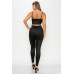 Embossed Snake Print Top And Leggings Set