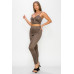 Embossed Snake Print Top And Leggings Set