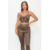 Embossed Snake Print Top And Leggings Set