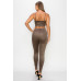 Embossed Snake Print Top And Leggings Set