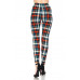 Multi Printed, High Waisted, Leggings With An Elasticized Waist Band