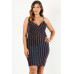 Plus Size Rainbow Striped Sleeveless Short Dress