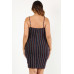 Plus Size Rainbow Striped Sleeveless Short Dress