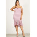 Plus Size Lace, Strapless Bodycon Midi Dress