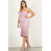 Plus Size Lace, Strapless Bodycon Midi Dress