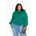 Pleated Sleeve Blouse With Waterfall Frill And Bow