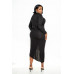 Asymmetrical Sweater Dress With Waterfall Ruffle