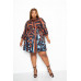 Mini Tie Waist Dress With Contrast Animal Print