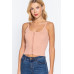 Front Closure With Hooks Sweater Cami Top