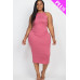 Plus Open Back Criscross Maxi Fashion Dress