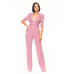 Deep V-neck Crochet Bodice Jumpsuit