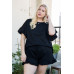 Round Neck Ruffle Sleeve Side Slit French Terry Top