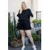 Round Neck Ruffle Sleeve Side Slit French Terry Top