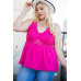 Lace Trim Detail Two Shoulder Back Cross Top