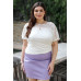 Plus Ivory Lace Detail Short Sleeve Top