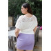 Plus Ivory Lace Detail Short Sleeve Top