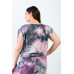 Plus Purple & Black Tie-dye Ruched Shoulder Detail Top & Pants Set