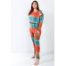 Plus Tie-dye Lace Up Shoulder Details Back Wrap Cut-out Jumpsuit