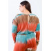 Plus Tie-dye Lace Up Shoulder Details Back Wrap Cut-out Jumpsuit