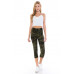 Yoga Style Banded Lined Tie Dye Printed Knit Capri Legging With High Waist.