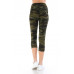 Yoga Style Banded Lined Tie Dye Printed Knit Capri Legging With High Waist.