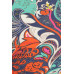 Multi-color Ornate Print Cropped Length Fitted Leggings With High Elastic Waist.