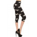 Dog Print, High Waisted Capri Leggings In A Fitted Style With An Elastic Waistband.