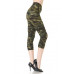 Multi-color Print, Cropped Capri Leggings In A Fitted Style With A Banded High Waist.