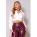 Long Sleeve Crossed Front Back Tie Button Down Cropped Shirt