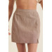 Banded Front Waist Pinstripe Mini Skirt