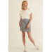 Banded Front Waist Pinstripe Mini Skirt