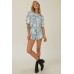 A Star-pattern Tie-dye Knit Top