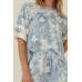 A Star-pattern Tie-dye Knit Top