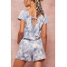 A Star-pattern Tie-dye Knit Romper