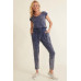 Mineral Washed Finish Knit Jumpsuit