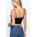 Front Ruched Detail Sweater Knit Crop Cami Top
